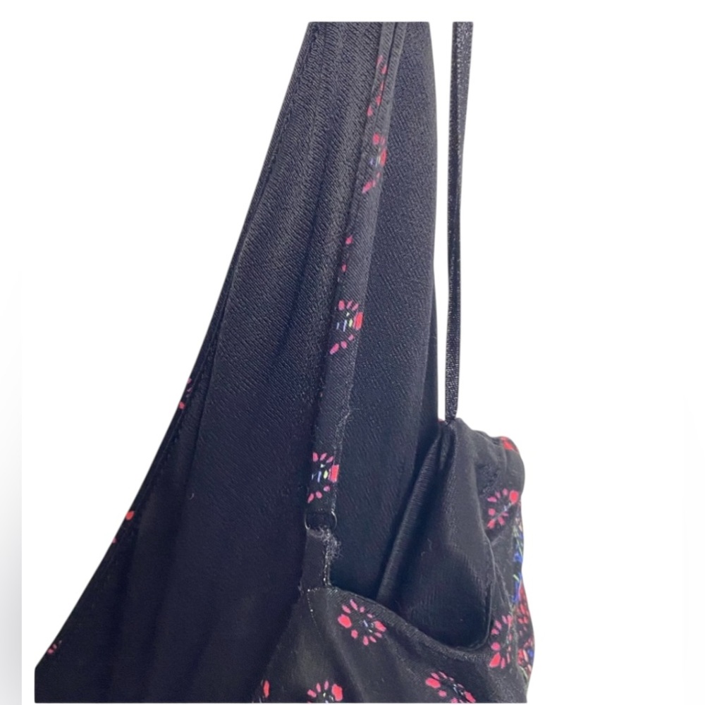 Free People Cabbage Rose Black Multi Print Jumpsuit Boho Style Size 2 - Picture 13 of 13
